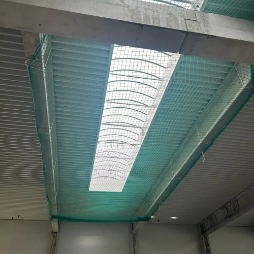 Deckenlichtband mit grünem Netz