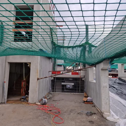 Netz schützt Baustellenbereich